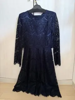 Tika ネイビー レース パーティードレス 長袖