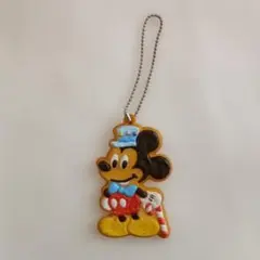 ディズニー　ミッキー　キーホルダー　クッキー風