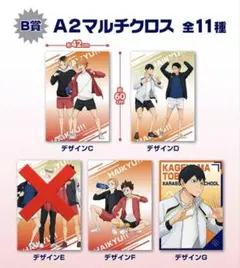 ハイキュー!! マルチクロス デザインC.D.F.G まとめ売り
