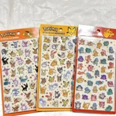 3種　韓国限定 新品　ポケモン　クリスタルステッカー　ボンボンドロップ　シール