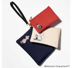 GLOW付録　ムーミン　取り外せるストラップ付き刺しゅう入りポーチセット