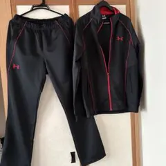 UNDER ARMOUR ジャージ上下セット 黒/赤