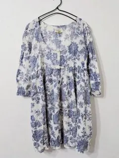 DENIM & SUPPLY ラルフローレン 総柄 ブラウス チュニック 白のサムネイル