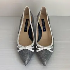 タラントン DIANA シルバー リボンパンプス 23cm【未使用級】