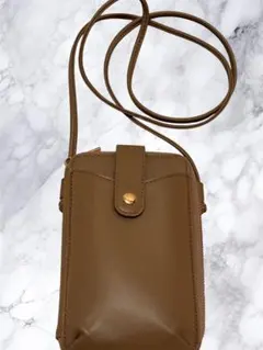 ピンクブラウン スマホショルダーバッグ ウォレットバッグ