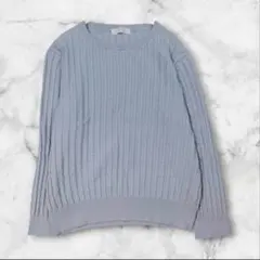 シスベイル ケーブル編みニット ライトブルー クルーネック 長袖