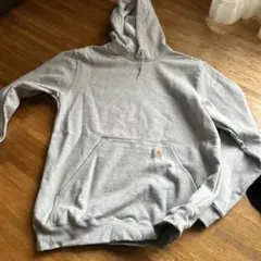 グレー フード付き スウェットパーカー