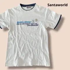 U■Santaworld メンズ 半袖Tシャツ Sサイズ 白×紺 プリント