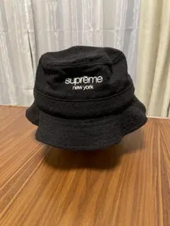 supreme バケットハット 黒【ステッカー付】