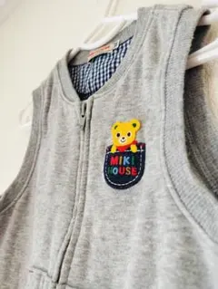 MIKI HOUSE グレー ジップアップベスト　サイズ100