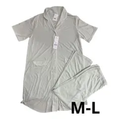 マタニティ パジャマ ウェア グリーン ロング 半袖 M L 上下セット