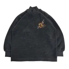 80's OLD GUCCI ダークグレー ニットセーター Mのサムネイル
