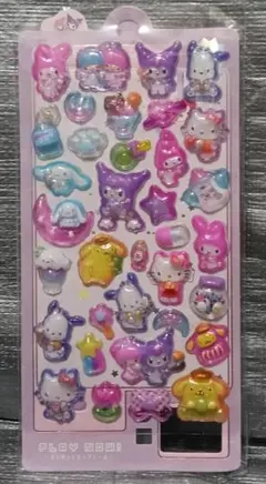 新品未使用　立体シール　ぷっくりシール　一部蓄光　ポチャッコ　キティ