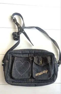 oneway デニムショルダーバッグ ハート刺繍のサムネイル