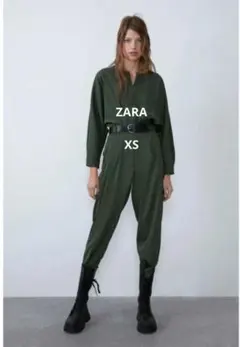 ZARA オリーブグリーン ジャンプスーツ S