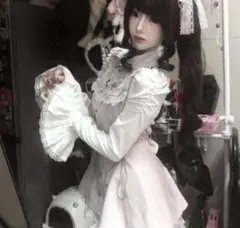 レディース ピンク セットアップリボン フリル レース地雷系クロスゴスロリ
