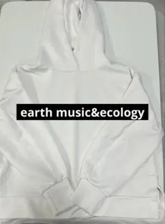 パーカー　白　フリーサイズ　earth music&ecology