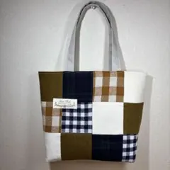 ハンドメイド　バッグ　トートバッグ　弁当袋　パッチワーク　サブバッグ　エコバッグ