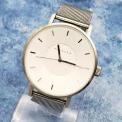 【稼働】KLASSE14 メンズ 腕時計 シルバー メッシュ　新品電池