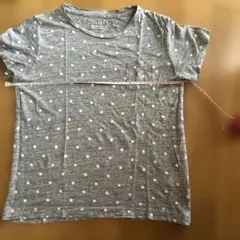 coen ドット柄 ポケット付き 半袖Tシャツ グレー麻100コーエン水玉リネンのサムネイル