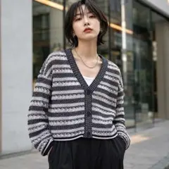 美品 MAISON SPECIAL ウェーブレースカーディガン 01 長袖