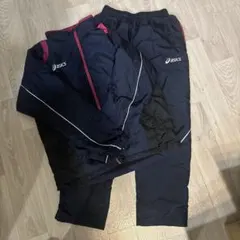 asics アシックス ジャージ上下セット ネイビー ピンク