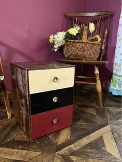 小引き出し 昭和レトロ 当時物 古道具 インテリア 3段引き出し