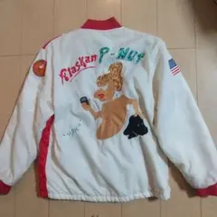 珍品！ 70S ビンテージ 刺繍入 レーシングジャケット ボア付き