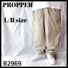古着 PROPPER プロッパー カーゴパンツ ワークパンツ ベージュ L/R