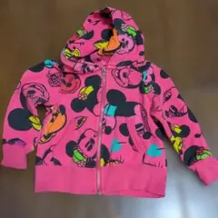 ディズニー　ミッキー ミニー フード付きパーカー 100cm