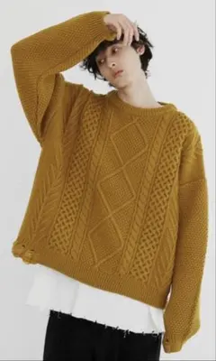VICTIM ヴィクティム DAMAGE CABLE KNIT Lのサムネイル