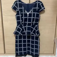 デイジーストア　ネイビー チェック柄 キャバドレス