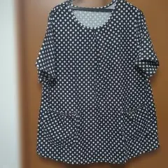ドット柄 半袖シャツ Lサイズ