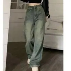 SHEIN ワイドレッグ　ジーンズ