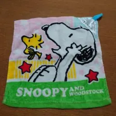 スヌーピーとウッドストック ループ付タオル