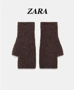 【新品】ZARA ショートミトン ブラウンのサムネイル
