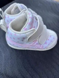 asics スクスク　花柄 ベビーシューズ ホワイト/ピンク