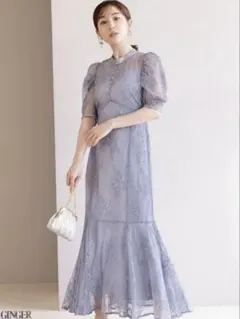 新品 GRL 花柄レースリボンマーメイドワンピース [k9080a] 田中みな実