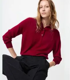 UNIQLO ユニクロ　メリノポロセーター　M 赤