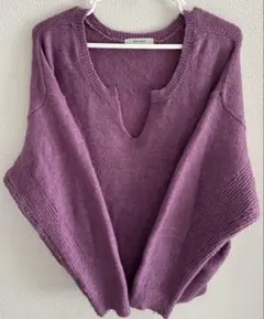 JEANASiS ピンクVネック ニット／セーター　フリーサイズ