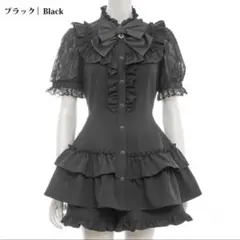 ベイビー　シェリルレーシィブラウス 黒×黒 半袖ブラウス ベイビー シェリルレーシィブラウス 黒×黒 半袖ブラウス - メルカリ