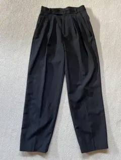 ZARA ハイウエスト タック入り ウール混スラックス ブラック