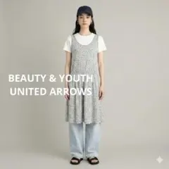 BEAUTY&YOUTH ノースリーブ ワンピース 膝丈 アニマル柄 レディースのサムネイル