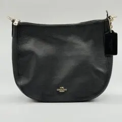 【美品】コーチ ブラック レザー ショルダー ハンドバッグ 2way 袋付き