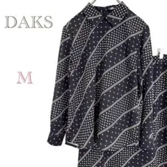 ◇ ダックス【M】総柄シャツセットアップ ブラウス フレアスカート 綺麗め