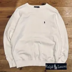 スウェット 古着 90s Polo Ralph Lauren ラルフローレン 白