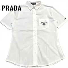 PRADA プラダ ロゴワッペン 半袖シャツ ホワイト イタリア製 レディースのサムネイル