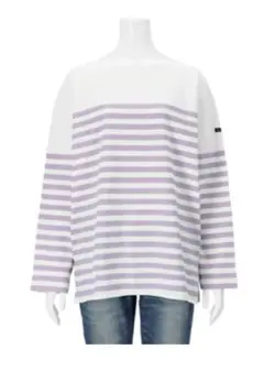 新品未使用　ルミノア　長袖　カットソー　ボーダー　パープル　Le Minor