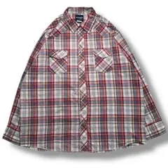 F728　【即購入OK】　Wrangler　ウエスタンシャツ　3XL　レッド