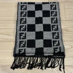 FENDI ズッカ柄 マフラー ブラック グレー - メルカリ